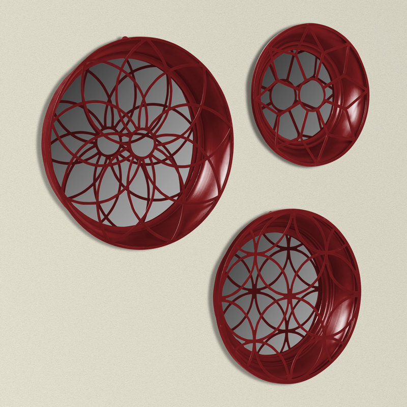 Kate and Laurel 3 Piece Hanging Mirror Wall Decor Set & Reviews Wayfair